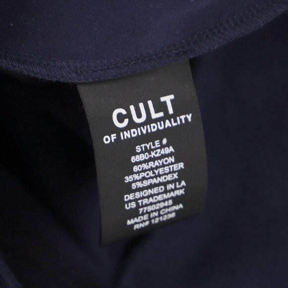 CULT OF INDIVIDUALITY Men's Zip-up Jacket Varsity Striped Navy Blue Size XL - Picture 9 of 10